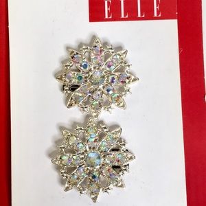 ELLE Rhinestone silver Formal Wedding Prom Barrettes